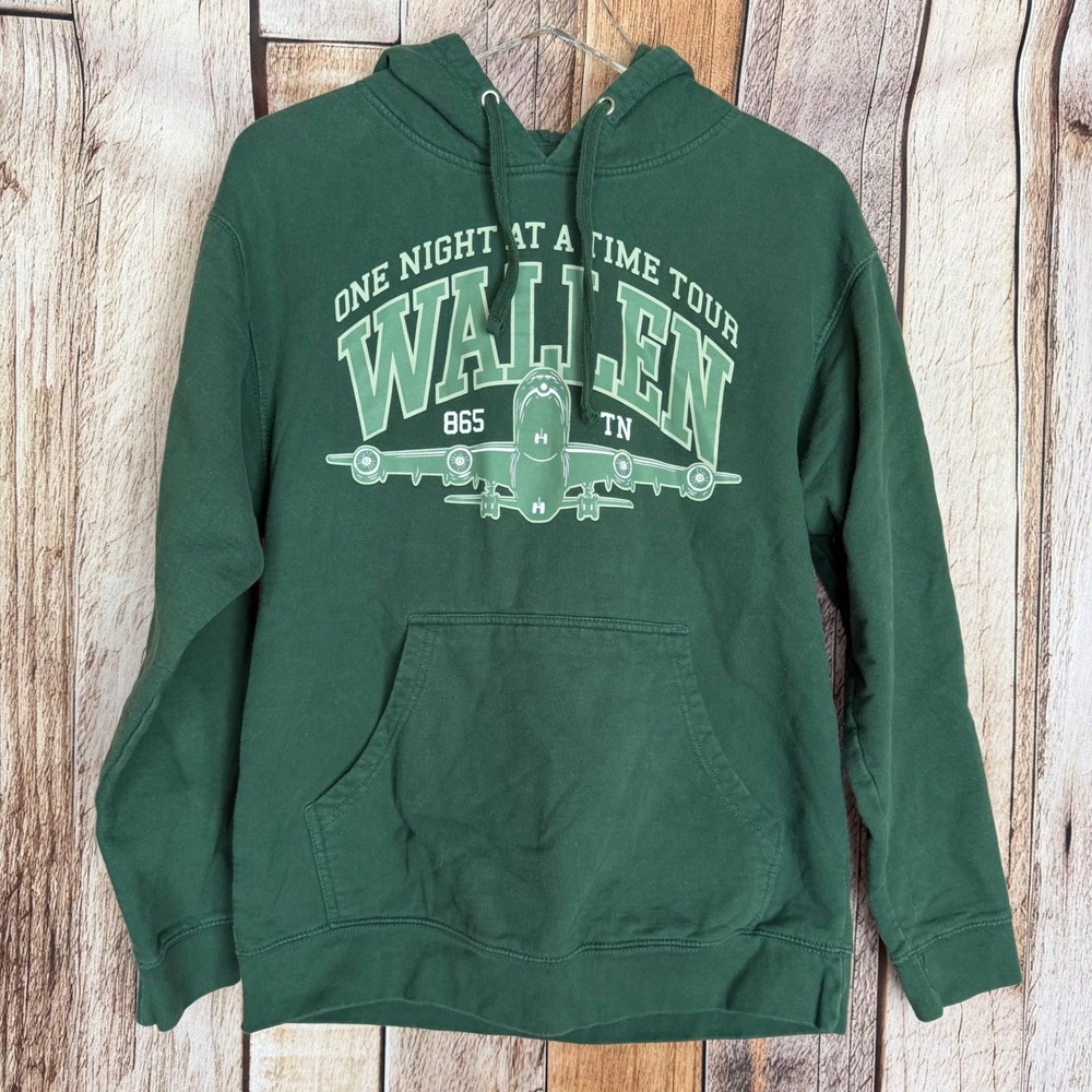 Morgan Wallen One Night At A Time World Tour Hoodie Country Concert Green Medium